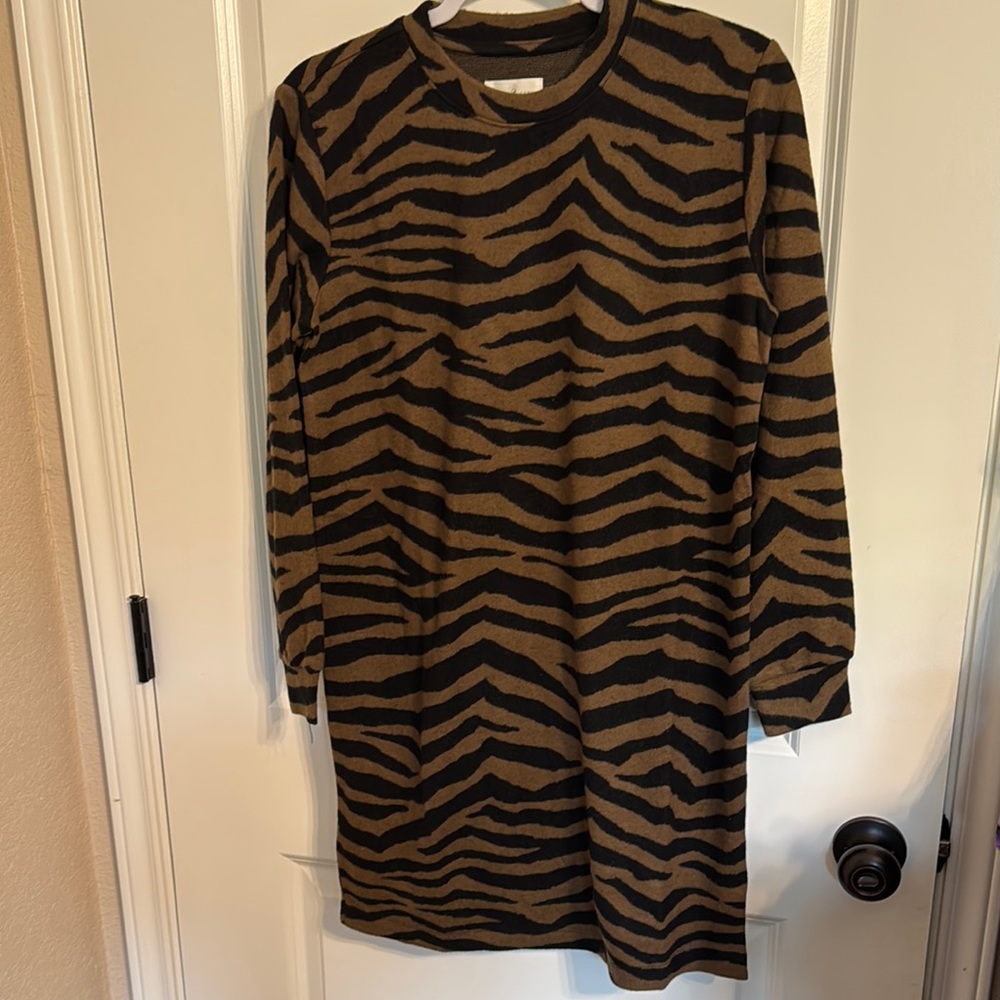 Brown and Black Zebra Print Dress